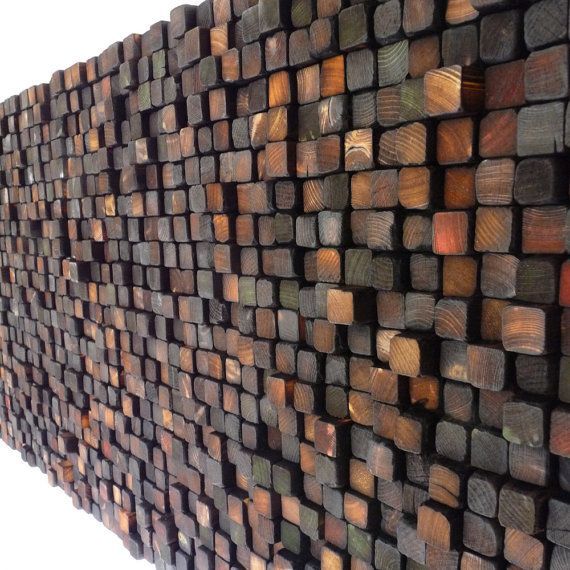 Colored and Burnt Wooden Wall Sculpture – Smoke Damaged Stack – Blackened Earth Tones