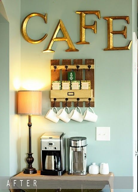 DIY- a cafe corner/coffee bar. Loooove!!!