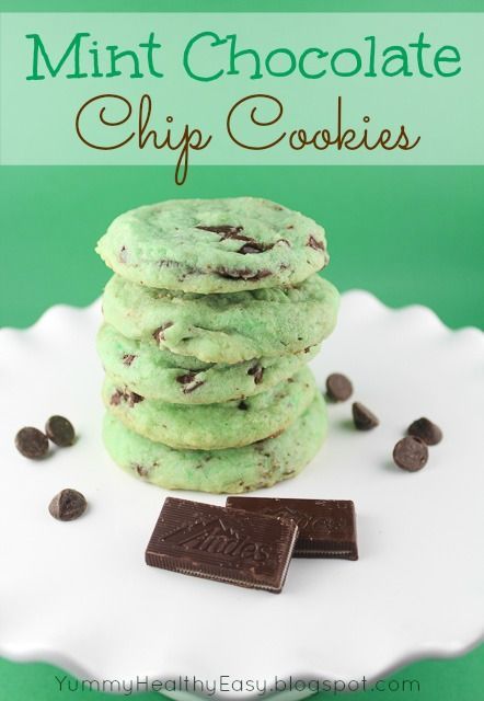Green Mint Chocolate Chip Cookies filled with Andes mints and chocolate chips. Especially fun for St. Patricks Day!