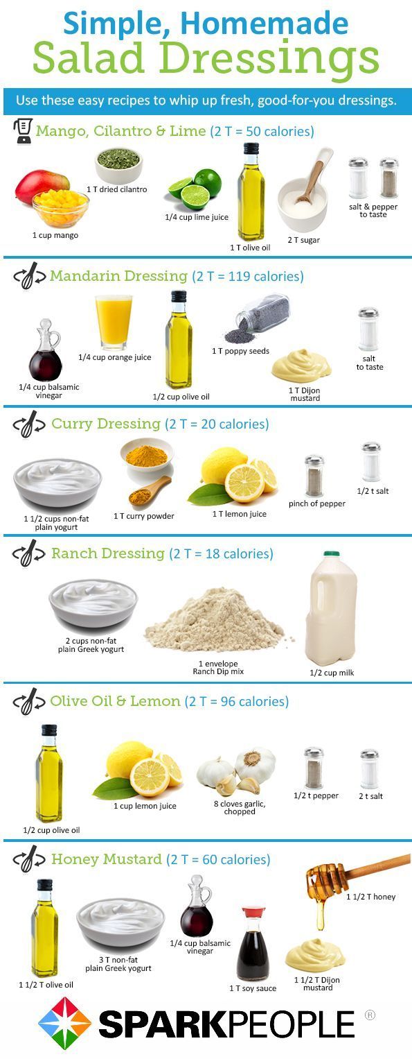 Healthy Homemade Salad Dressings: click for nutrition facts | via @SparkPeople