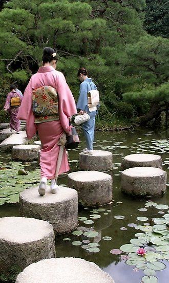 Heian Shrine Garden, Kyoto, Japan  – stepping stones for a wander through waterlilies