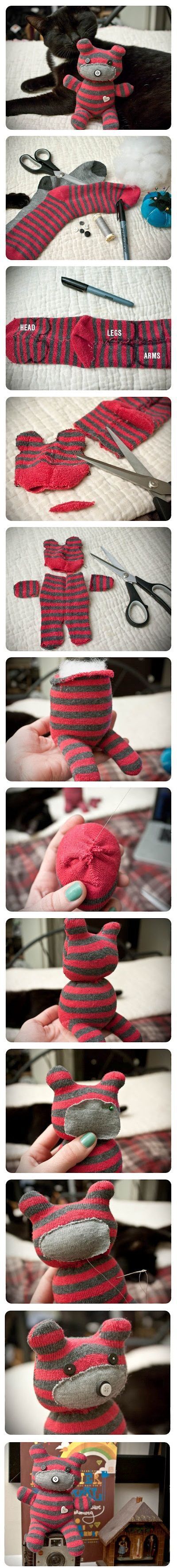 how to make a sock puppet……super cute!!!