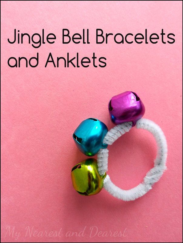 Jingle Bell Bracelets and Anklets. A quick kids DIY. So much fun to dance and run around with these on! My Nearest and Dearest