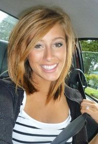 Medium length haircut, cute! If only i could pull it off..