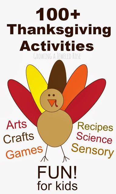 Over 100 Thanksgiving Activities for Kids.  So many fun ideas!