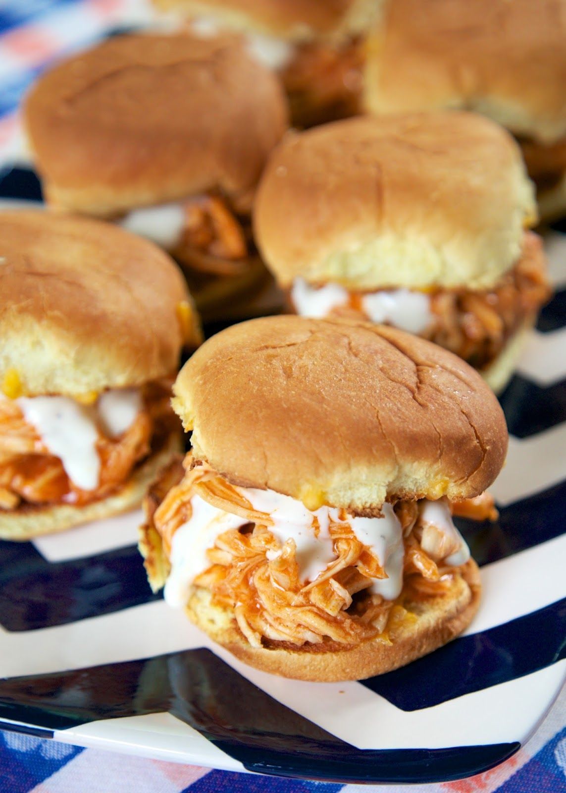 Slow Cooker Buffalo Chicken Sliders – great for lunch, dinner or football parties!