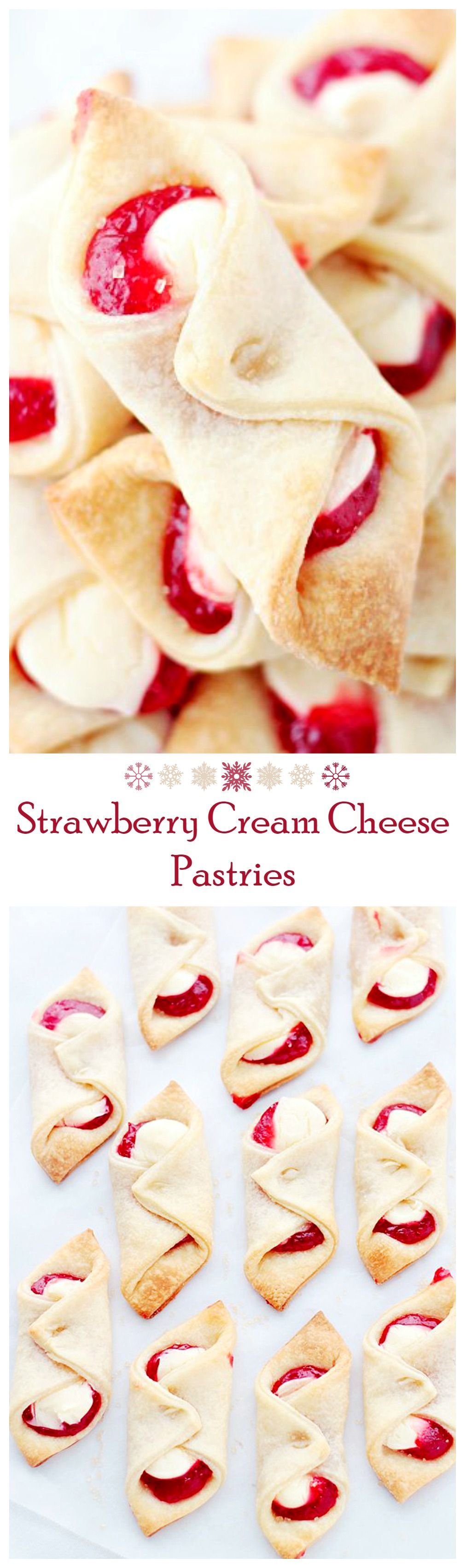 Strawberry Cream Cheese Pastries – Soft, flaky and delicious pastries filled with a sweet cream cheese mixture and strawberry jam.