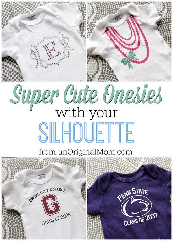 Super Cute Onesies with your Silhouette! Think baby shower gifts galore – the possibilities are endless. And did we say, “SUPER