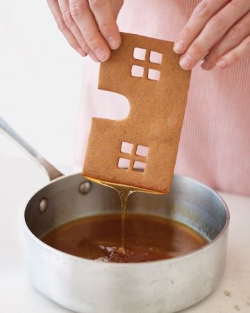 The secret to sticking a gingerbread house together! Will have to try this – we have always used royal icing.