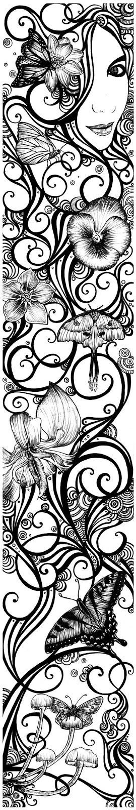 This is a gorgeous bookmark if you make the image smaller…. also very challenging to color when that size!