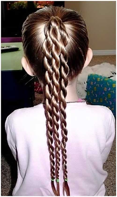 Triple Braid and a Long Pony Hairstyle for kids