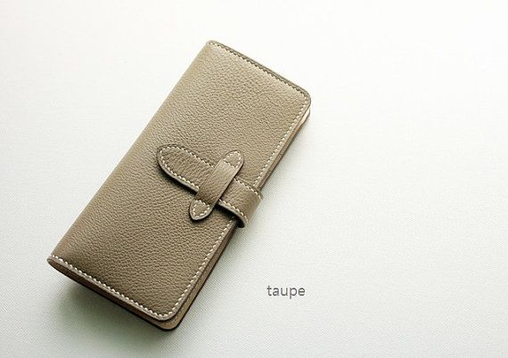 Handmade Women's long wallet clutch leather -   Handmade Long Wallets