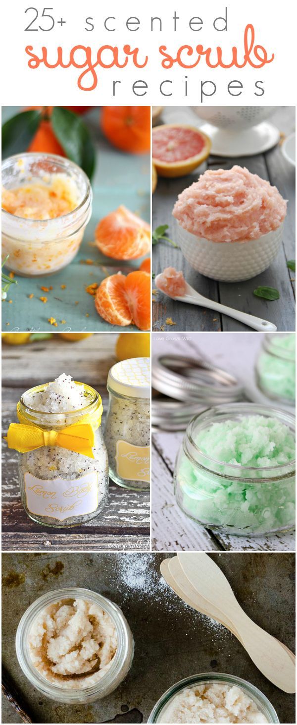 25+ diy SUGAR SCRUB recipes | Lots of different scents for everyday and holiday uses. Great handmade gift idea!! Easy neighbor