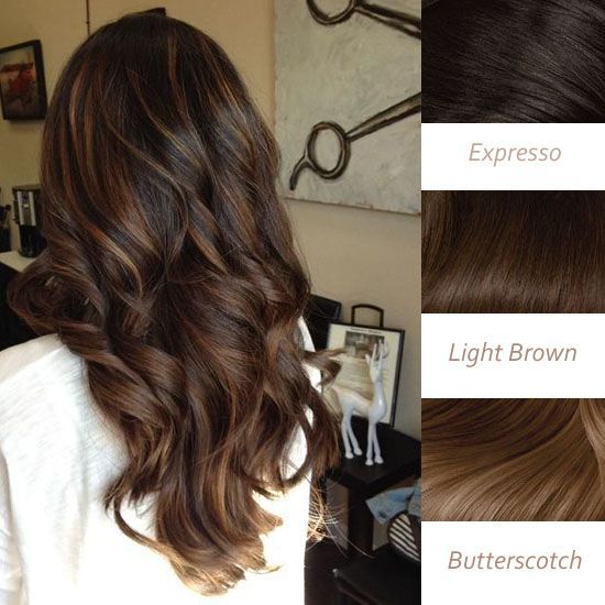 Balayage Highlights and Balayage Ombre for Spring 2014 brown sun-kiss highlights in expresso, light brown and butterscotch brown