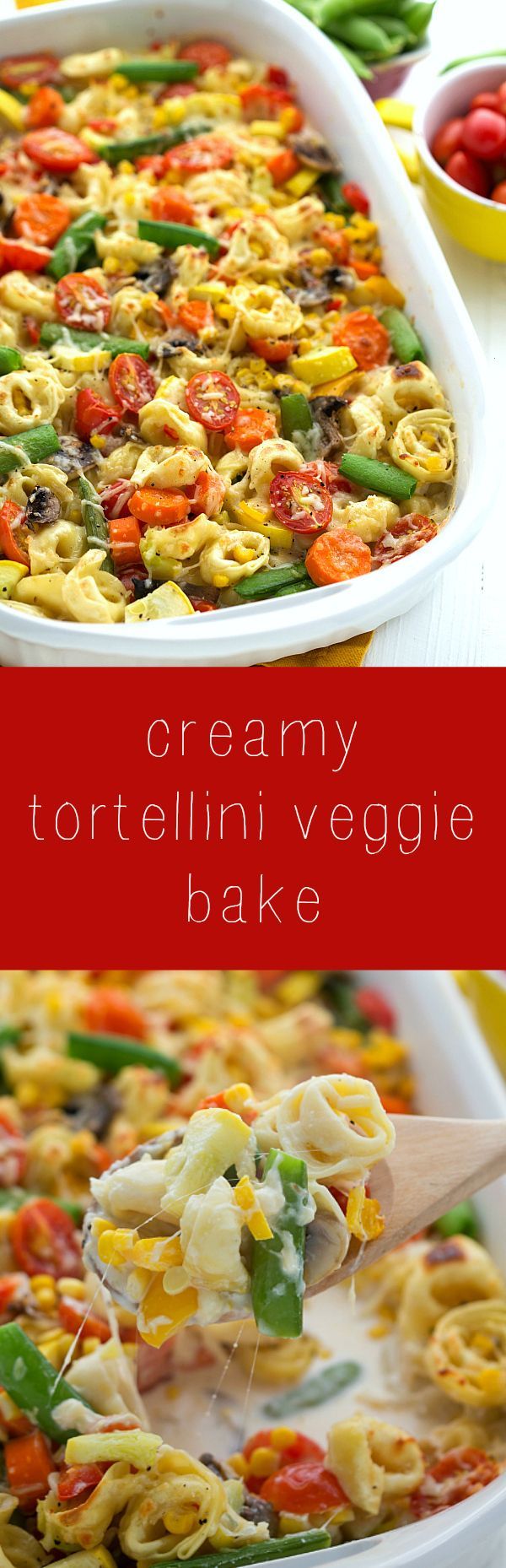 Creamy Tortellini and Vegetable Bake