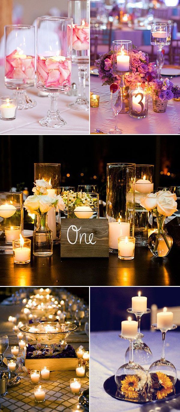 creative diy wedding centerpieces with candles