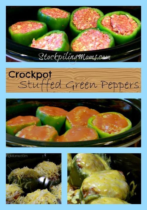 Crockpot Green Stuffed Peppers are amazing! Makes things a bit more easier in the crock pot :).