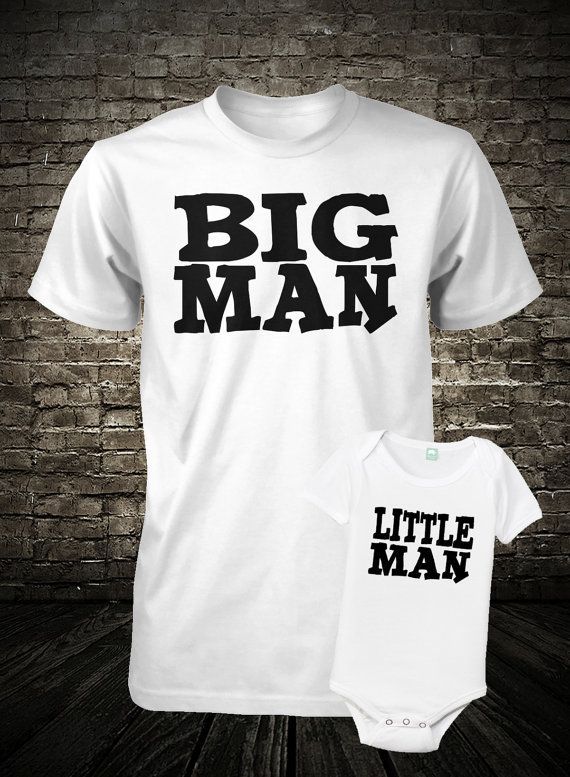 Father and Son Shirt Set Big Man Little Man Shirt and onesie baby boy gender reveal nursery