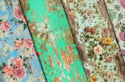 Grungy Galz: ::DIY – Vintage Wall Paper::cover old furniture with scrapbook paper, then antique