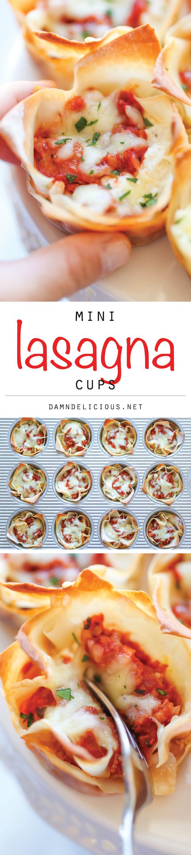Mini Lasagna Cups – The easiest, simplest lasagna you will ever make, conveniently made into single-serving portions!