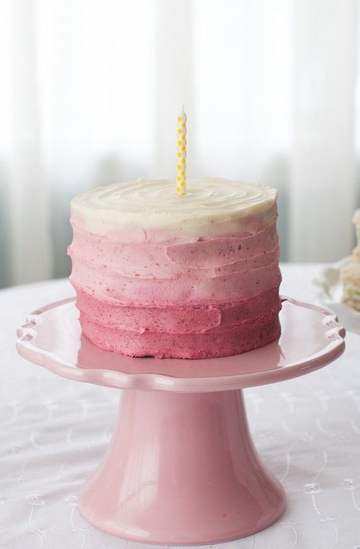 Naturally sweetened Apple Spice Cake with (no dye) Strawberry Cream Cheese Frosting   [good for a baby’s first birthday.]