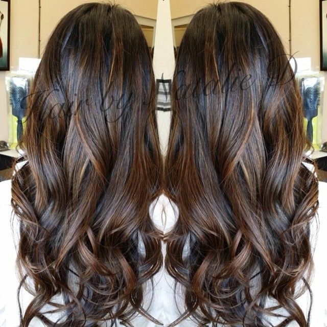 Perfect balayage for black hair!! natalied_makeup_hair’s photo on Instagram