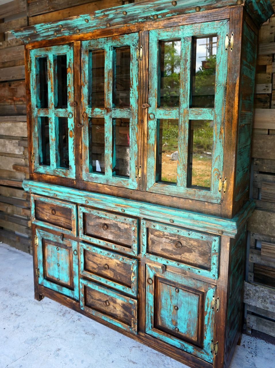 San Antonio Rustic Hutch – Sofia’s Rustic Furniture – a perfect piece for a ranch, log cabin, or any western home.