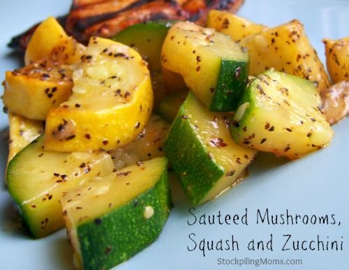 Sauteed Mushrooms, Squash and Zucchini is a great clean-eating side dish recipe!