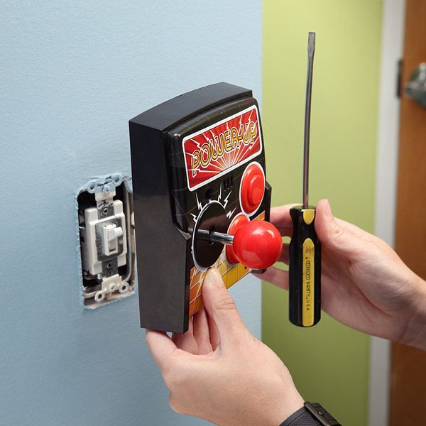 Saw this online, makes me want to turn the lights on and off all day. SWEET! Arcade Light Switch – $20