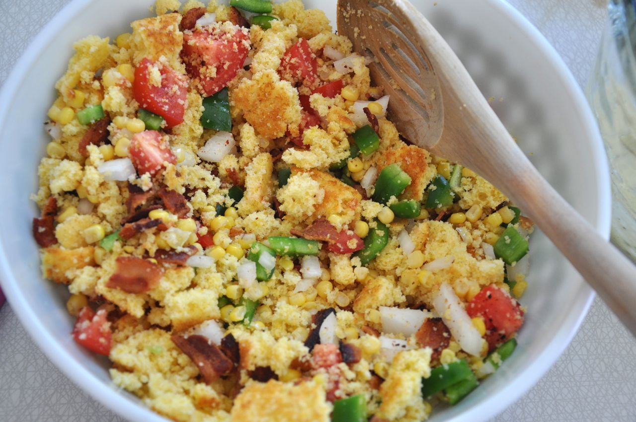 Southern Plate Cornbread Salad. I loved it! This is an easy recipe to follow. Great side dish for a BBQ!  I’m going to make it