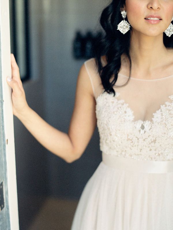 Watters dress with illusion neckline // Wedding Dress Trends for 2015 – Part 1