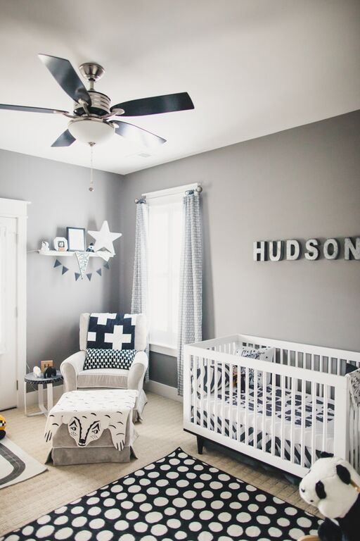 Adorable Gray & Blue Baby Boy Nursery Tour with Banner Toys