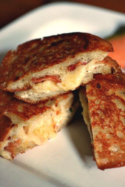 Barefoot Contessa’s ultimate grilled cheese sandwiches. Court and I made these last weekend and I think this sandwich changed my