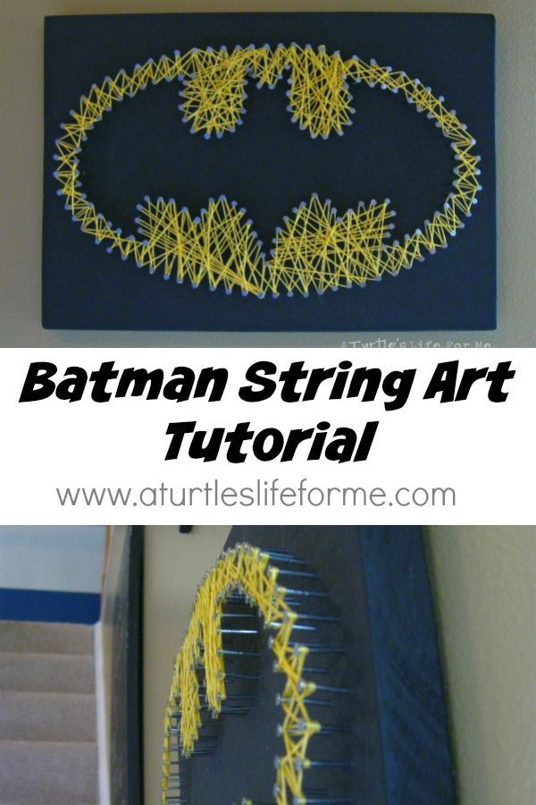 Batman String Art Tutorial- just a few easy steps and you can create your own personalized wall art for very little money!