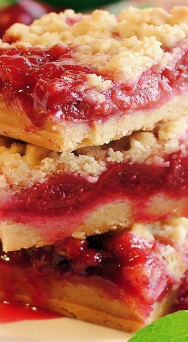 Cherry Pie Crumble Bars ~ Luscious cherry crumble bars made with homemade (Mom’s Tart Cherry Pie Filling, recipe included) or