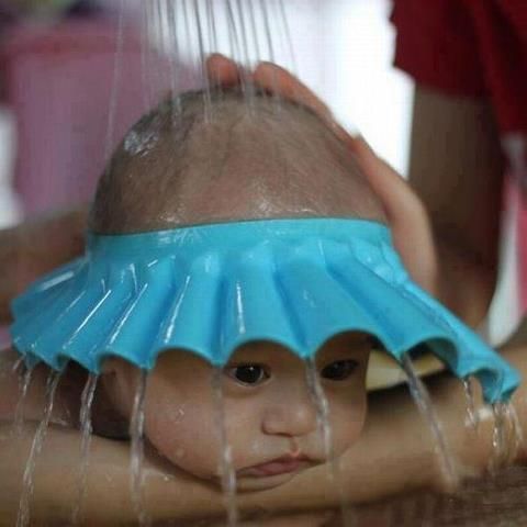 Cool for babies so they don’t get stuff in their eyes.  Wonder if it would fit backwards on my dog’s head too….he hates water on