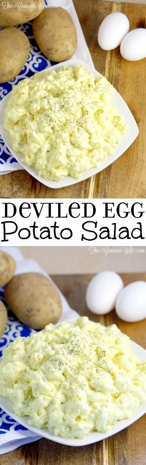 Deviled Egg Potato Salad Recipe – Easy potato salad side dish recipe inspired by devil eggs. Perfect for BBQ, picnics, and