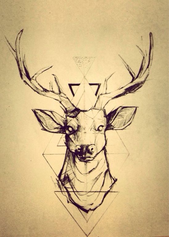 don’t want to have a deer on my body, but i like the combination of sketchy lines and clean geometry.