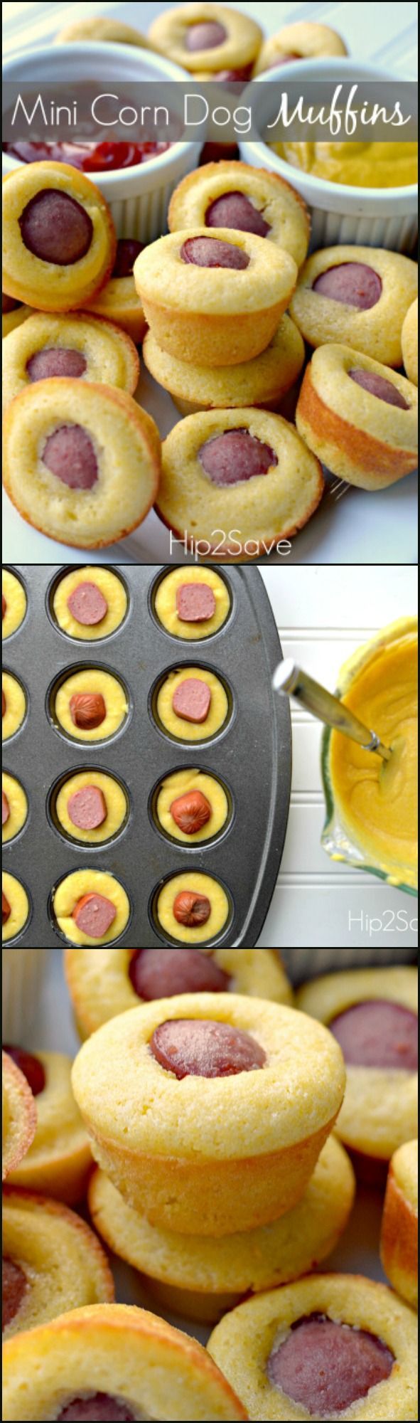 Enjoy these delicious and easy to make corn dog muffins. Great appetizers for parties, or when the kids are craving a snack.
