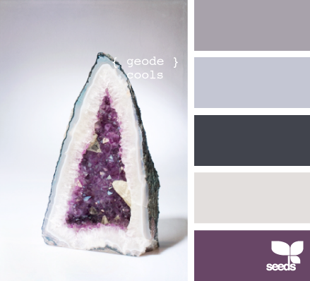 geode cools  open concept-kitchen-dining-living  purple in kitchen and into dining room  gray as accent wall in living room  all