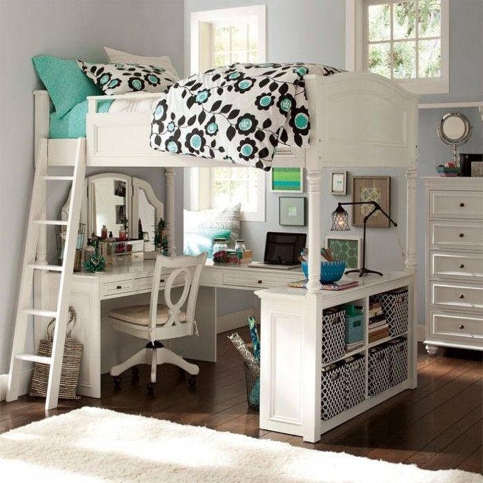 Girls Loft Beds for Teens | Teen girl's bedroom with vanity loft bunk bed ... | Teens Room Designs