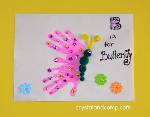 Hand Print Art  B is for Butterfly