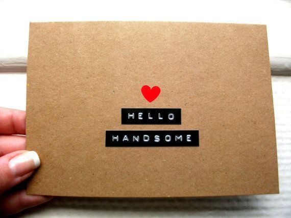 HELLO HANDSOME Card    Card For Boyfriend or by stuffannaloves, kr25.00
