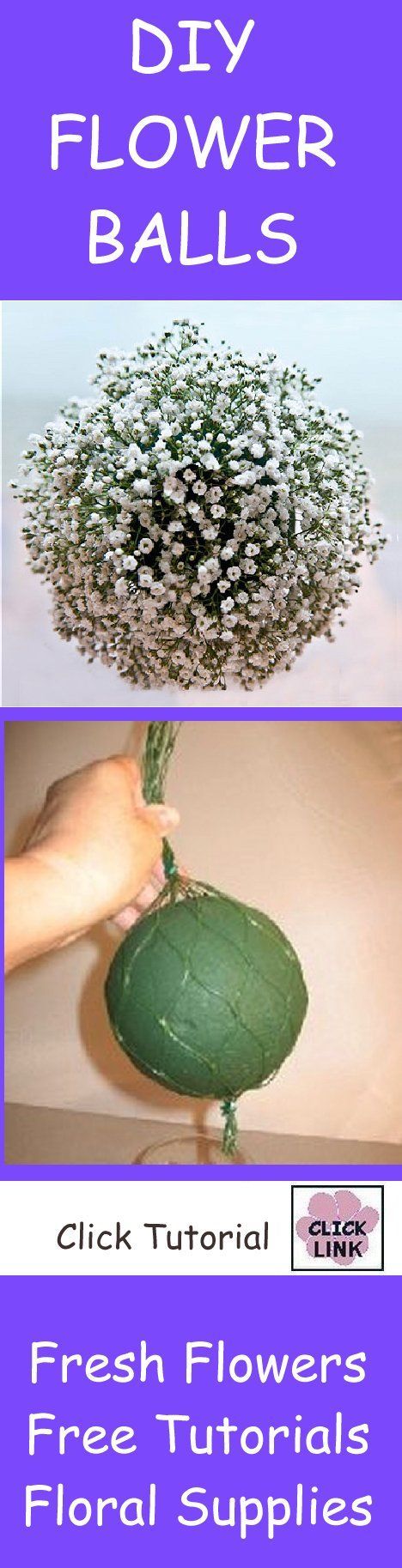 How to Make a Fresh Baby’s Breath Flower Ball – Attendent pomanders, pew decorations or hanging balls at the ceremony are much