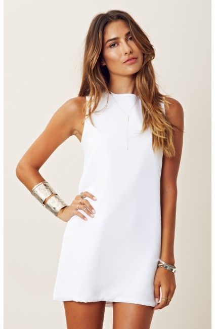i want just a plain simple white dress like this, it could be a really solid piece in the closet