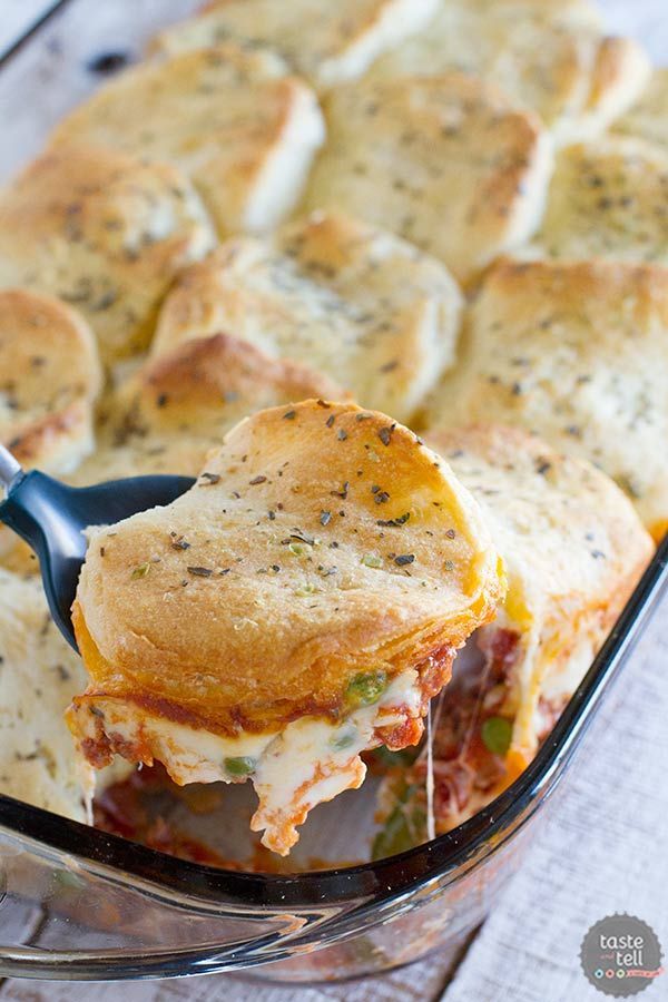 Italian Ground Beef Casserole with Biscuit Topping – easy and family friendly!