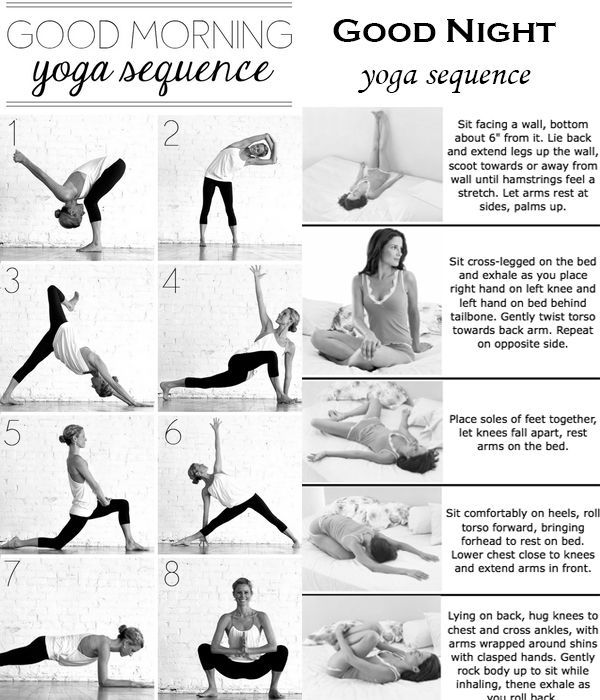 I’ve started to do a light yoga practice before bed, and thought this Good morning and Good night yoga sequence was a nice visual.