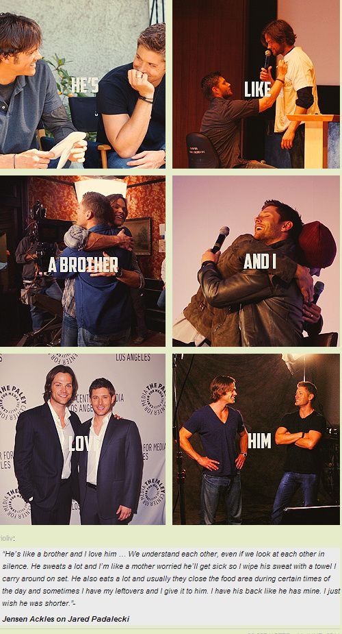 Jensen talking about Jared and their brotherly bond…