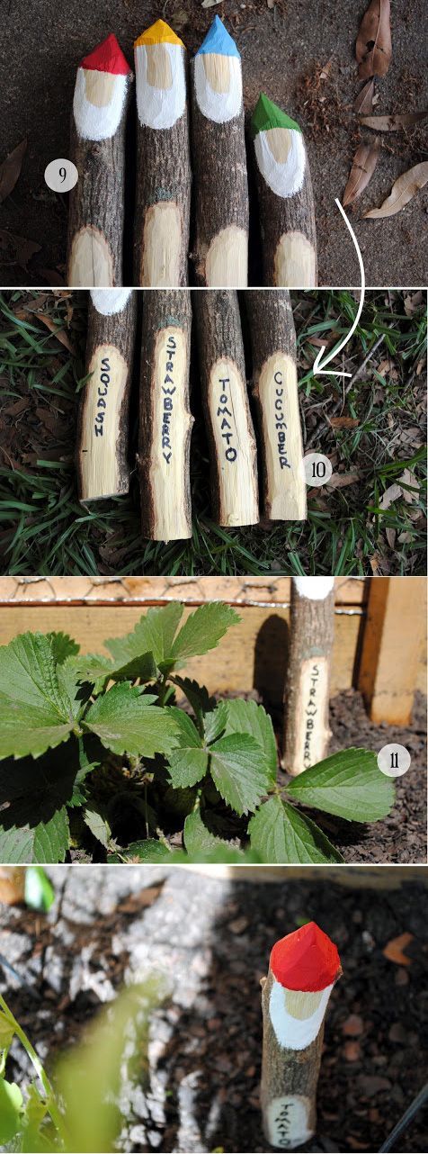 Lawn Gnome Markers Made from Twigs | 26 DIY Plant Markers For Your SpringtimeGarden
