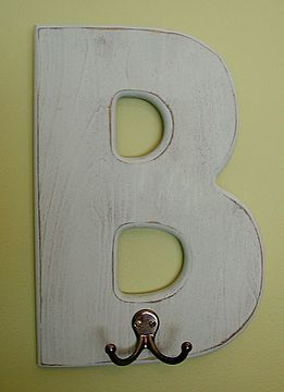 monogram wall hooks for bathroom or kids’ bedroom